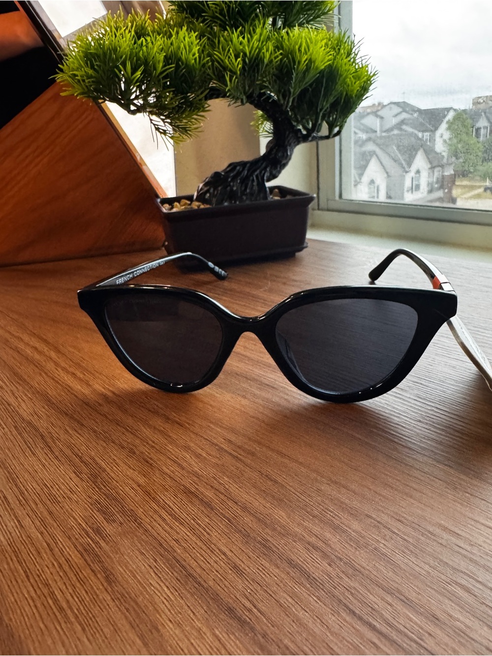 French Connection Black Cat-Eye Sunglasses for Women